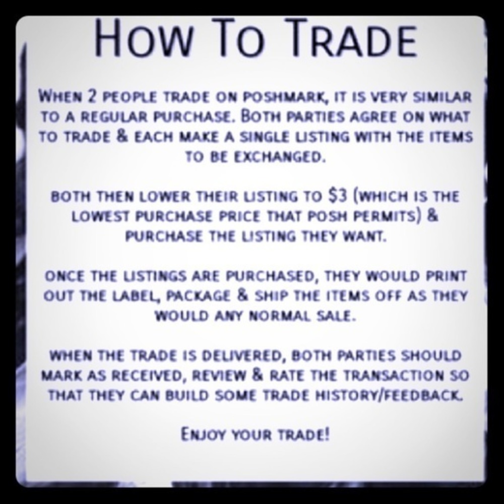HOW TO TRADE ON POSHMARK